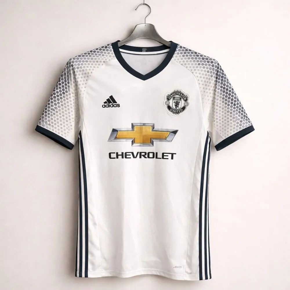 Manchester United 2017 Adidas Football Soccer Embroidered Graphic Logo Jersey S